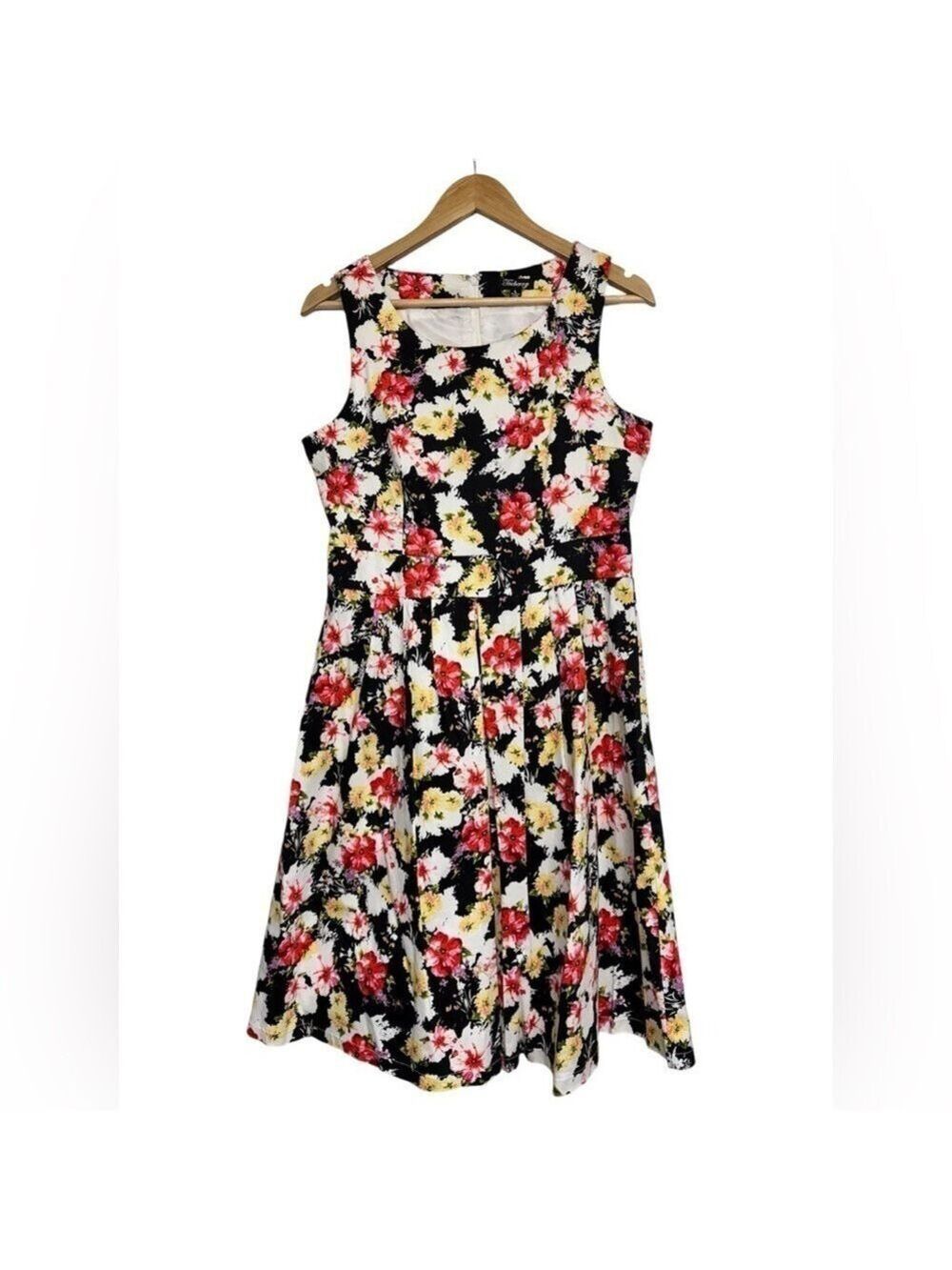 Teaberry Floral Sleeveless Midi Dress Size Large